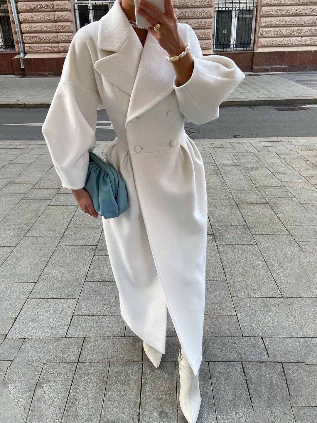 Lydia | Double-Breasted Long Coat - Elle Melbourne