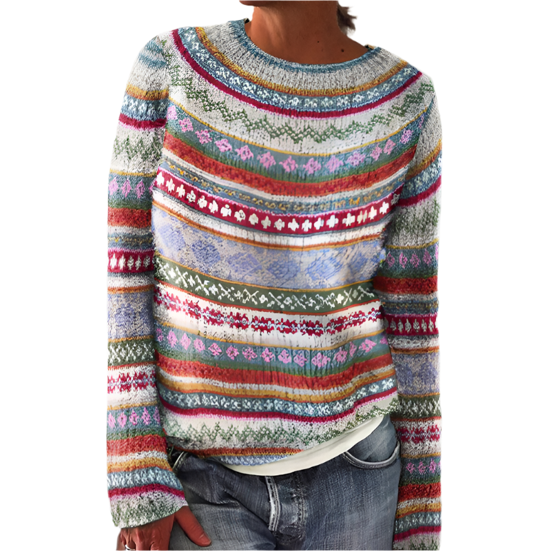 Jessica | Stylish Patterned Knit Sweater - Elle Melbourne