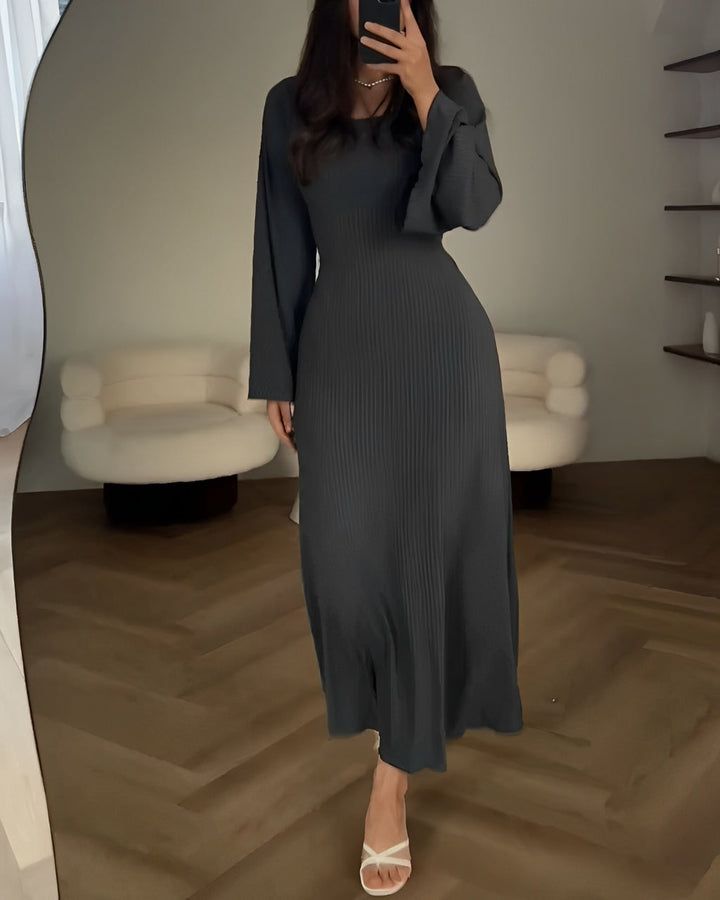 Ellie | Stylish Ribbed Long Sleeve Dress - Elle Melbourne