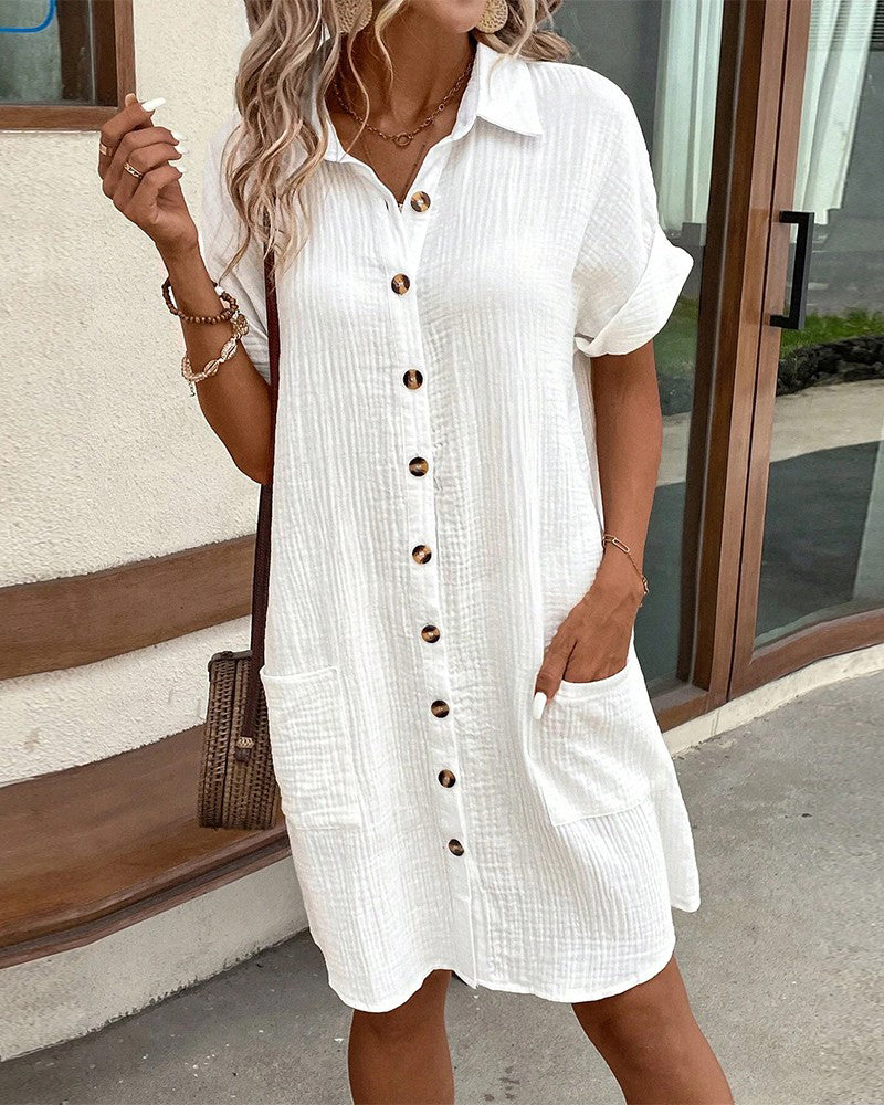 Melina™ | Effortless Button-Down Shirt Dress - Elle Melbourne