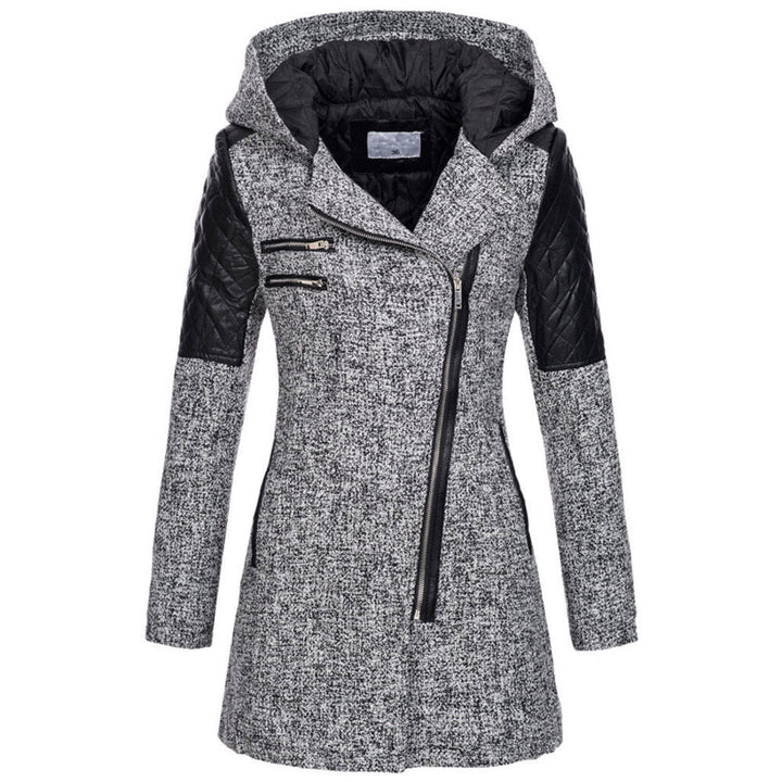 Daisy | Stylish Hooded Quilted Leather Sleeve Coat - Elle Melbourne
