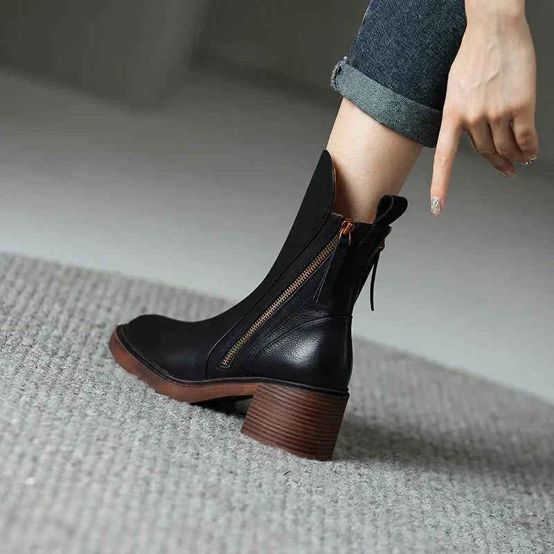 Grace™ | Leather Ankle Boots - Elle Melbourne