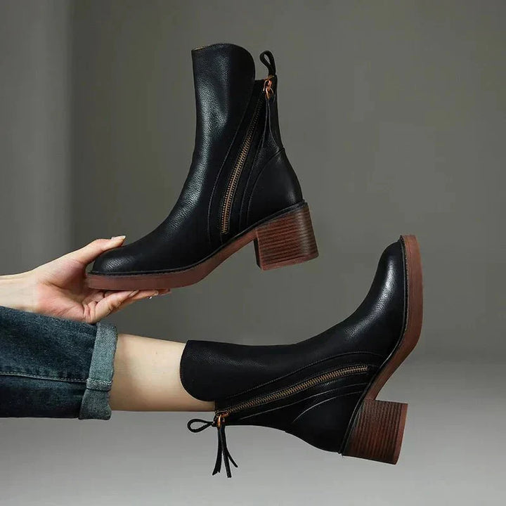 Grace™ | Leather Ankle Boots - Elle Melbourne