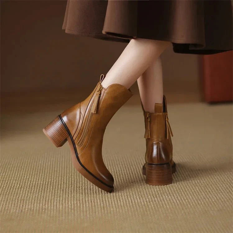 Grace™ | Leather Ankle Boots - Elle Melbourne