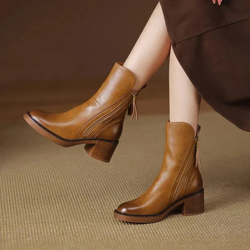 Grace™ | Leather Ankle Boots - Elle Melbourne