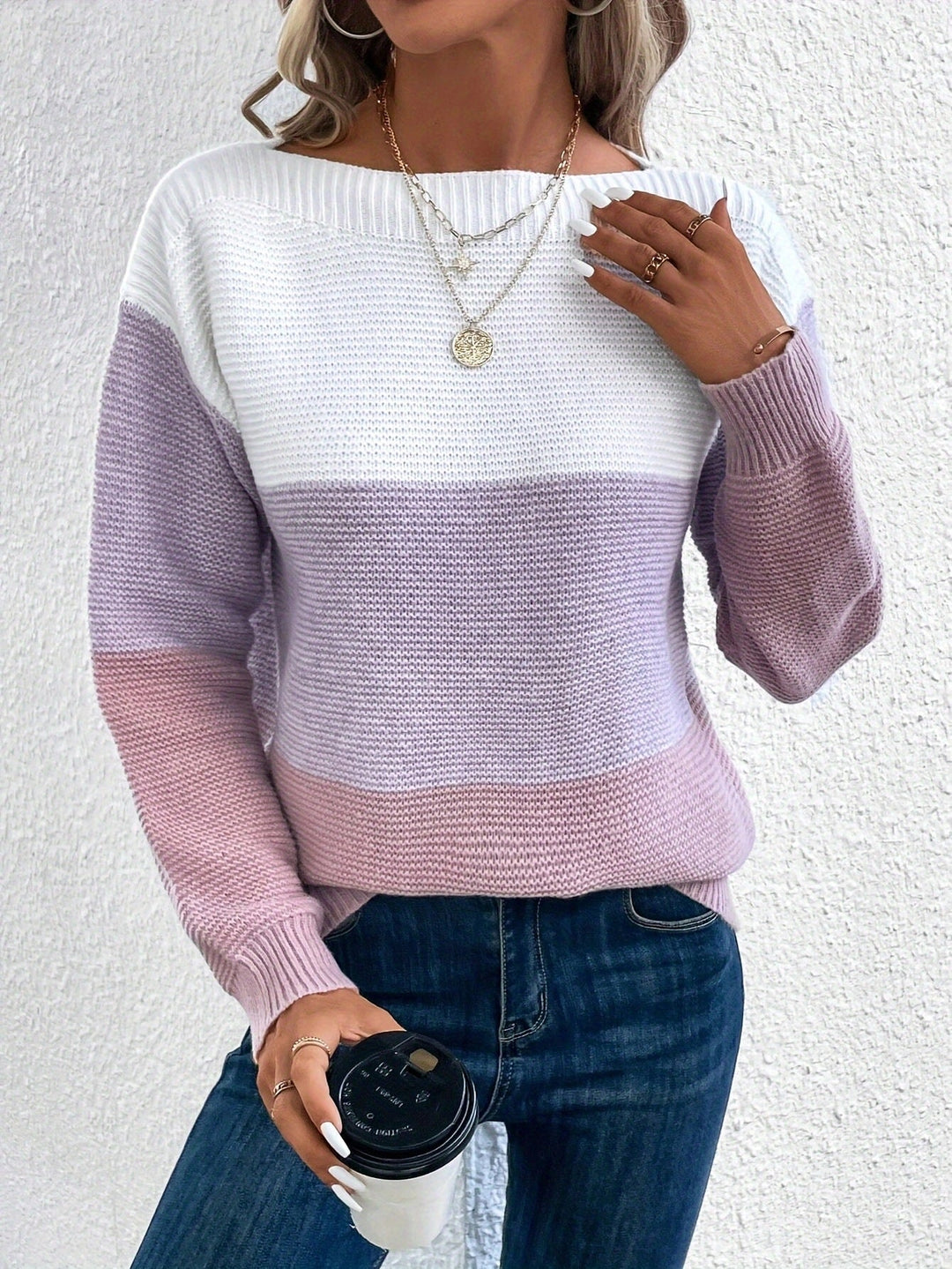 Chiara™ | Colorblock Knit Sweater - Elle Melbourne