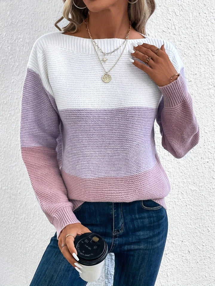 Chiara™ | Colorblock Knit Sweater - Elle Melbourne