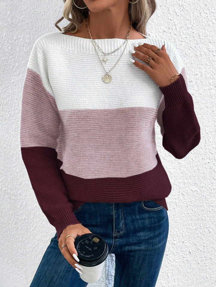 Chiara™ | Colorblock Knit Sweater - Elle Melbourne