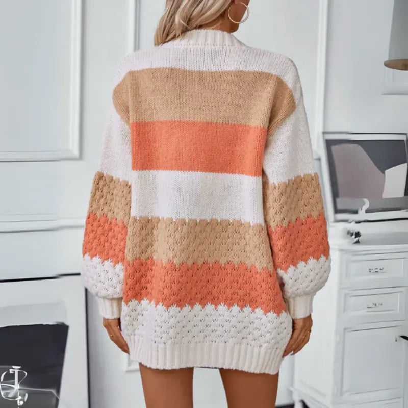 Callie | Stylish Color-Block Knitted Cardigan - Elle Melbourne