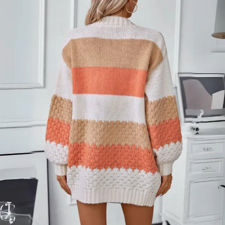 Callie | Stylish Color-Block Knitted Cardigan - Elle Melbourne