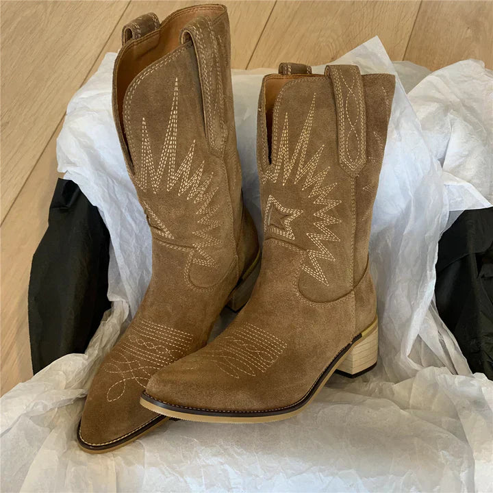 Bonnie | Stylish Suede Cowboy Boots - Elle Melbourne