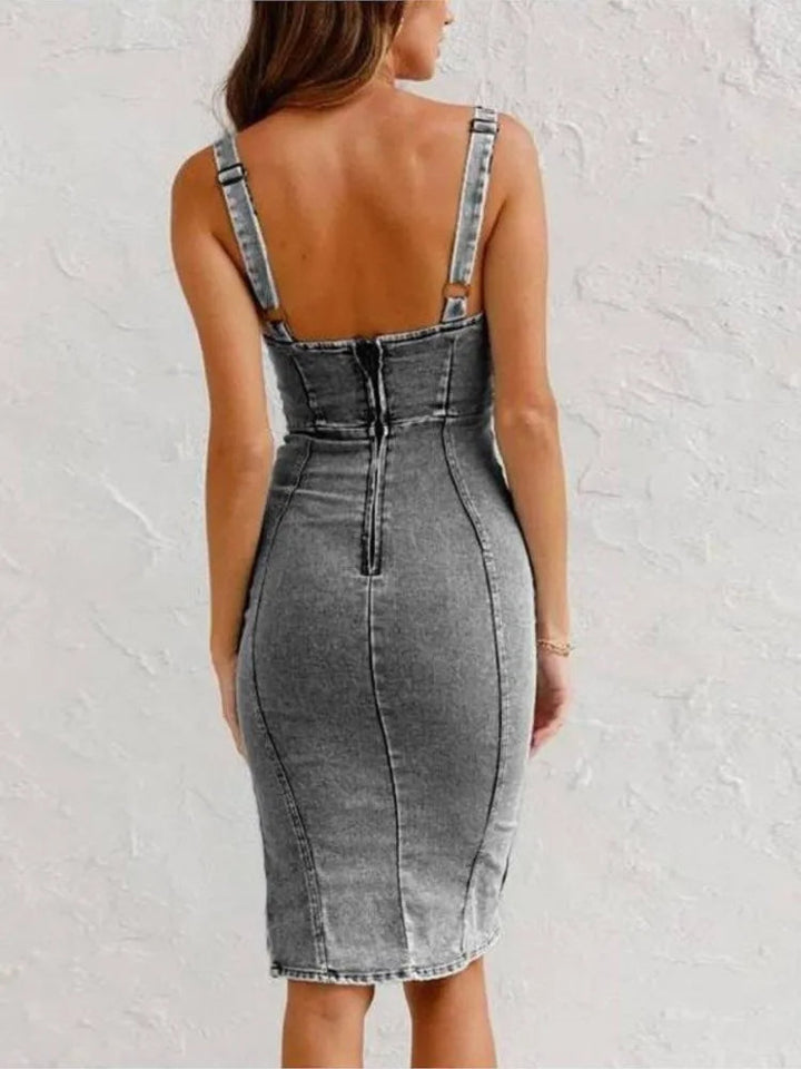 Jade | Chic Denim Bodycon Dress - Elle Melbourne
