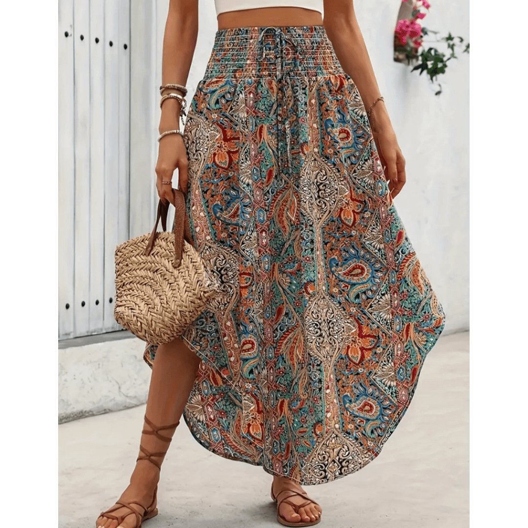 Naya™ | Trendy Boho Multicoloured Maxi Skirt - Elle Melbourne