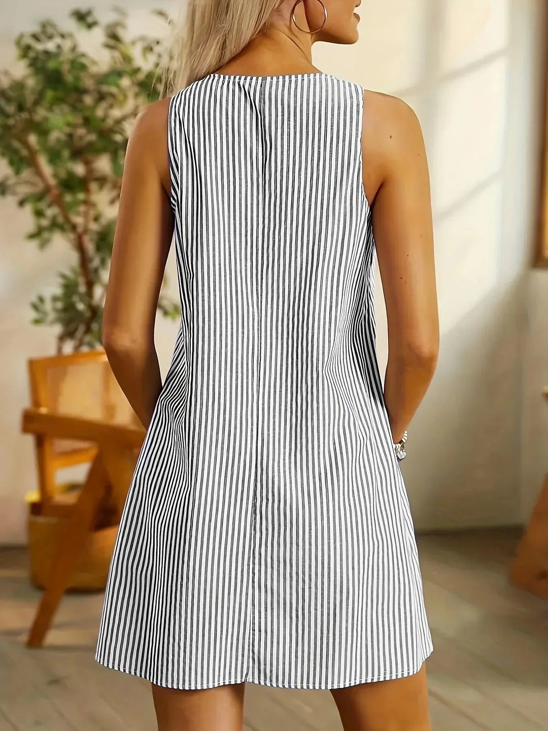 Norah™ | Classic Striped Sleeveless Dress - Elle Melbourne