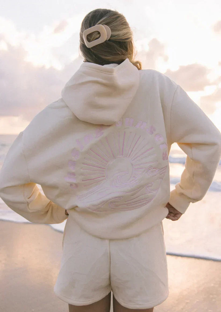 Lucy | Stylish Wave-Embroidered Hoodie - Elle Melbourne