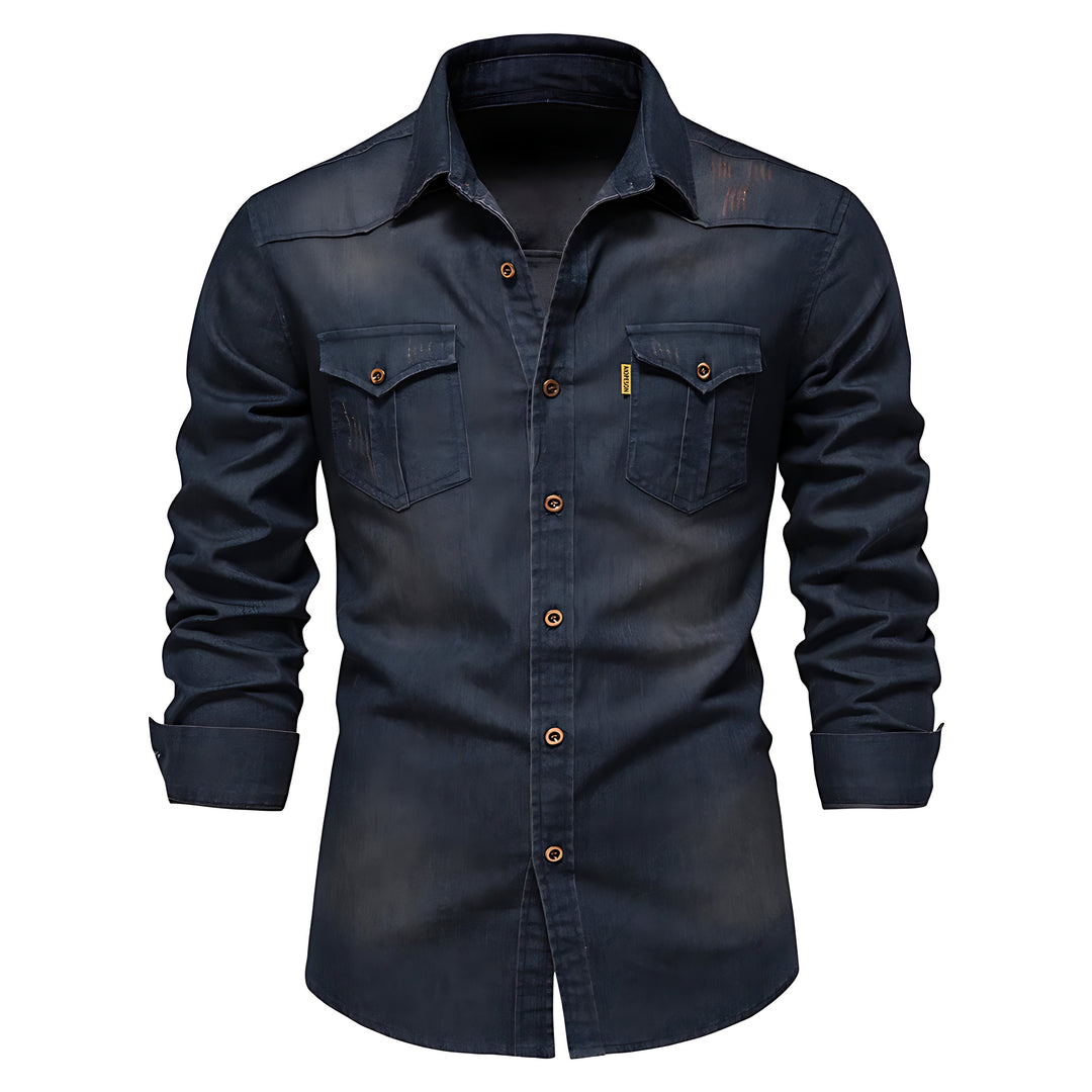 Richard™ | Men's Cotton Denim Shirt - Elle Melbourne