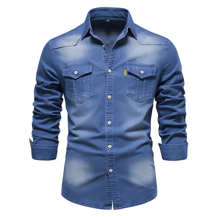 Richard™ | Men's Cotton Denim Shirt - Elle Melbourne