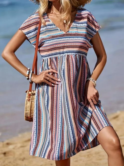 Sandy™ | Striped Summer Dress - Elle Melbourne