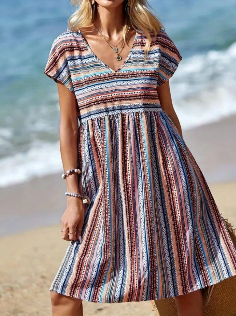 Sandy™ | Striped Summer Dress - Elle Melbourne