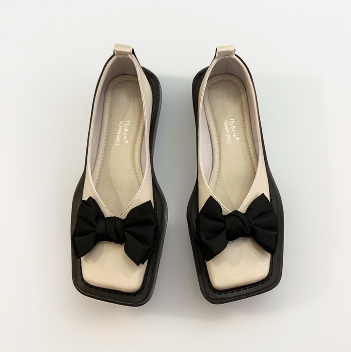 Lucia | Stylish Bow Detail Houndstooth Flats - Elle Melbourne