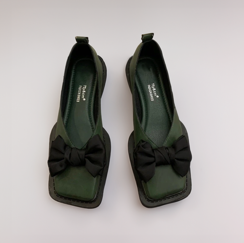 Lucia | Stylish Bow Detail Houndstooth Flats - Elle Melbourne