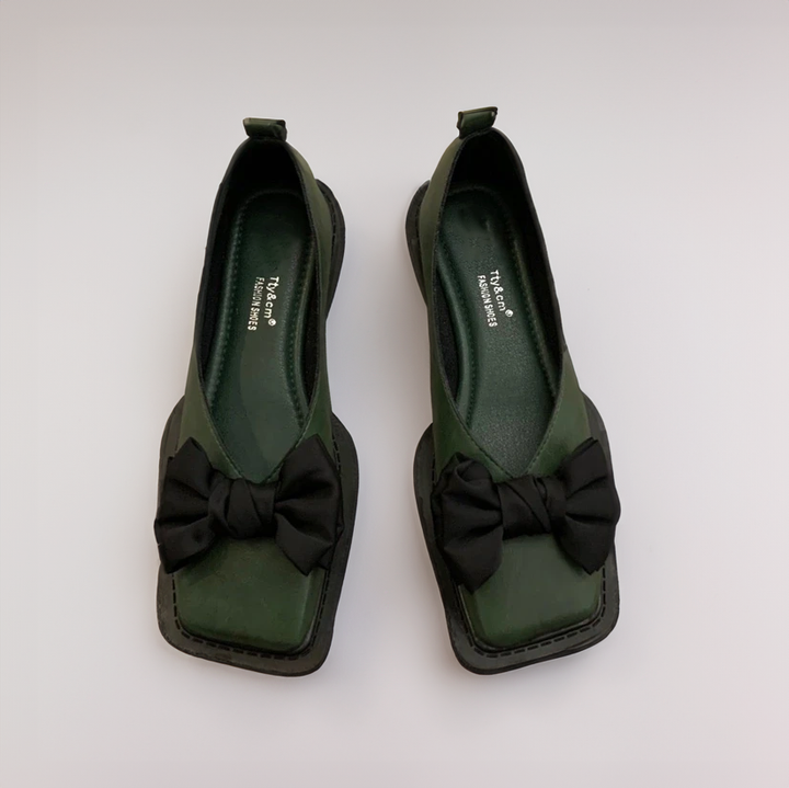 Lucia | Stylish Bow Detail Houndstooth Flats - Elle Melbourne