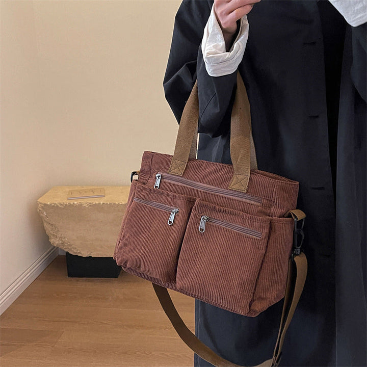 Malia | Stylish Corduroy Shoulder Bag - Elle Melbourne