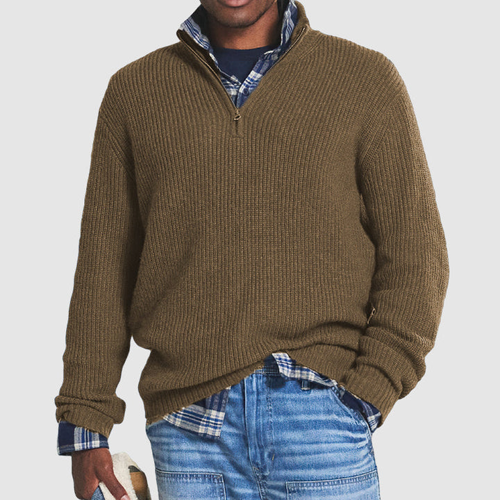 Aaron™ | Stylish Quarter-Zip Sweater - Elle Melbourne