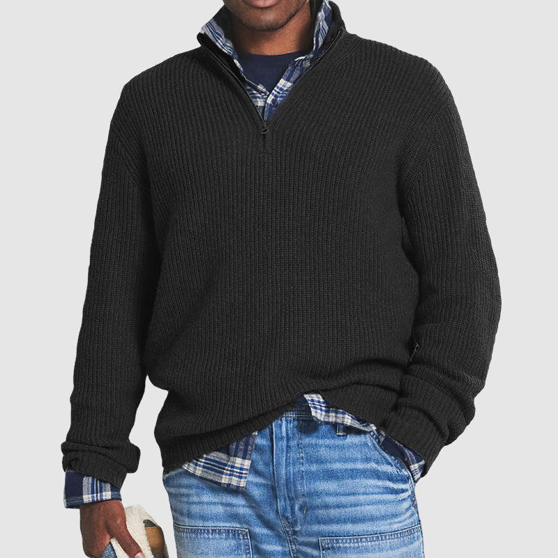 Aaron™ | Stylish Quarter-Zip Sweater - Elle Melbourne