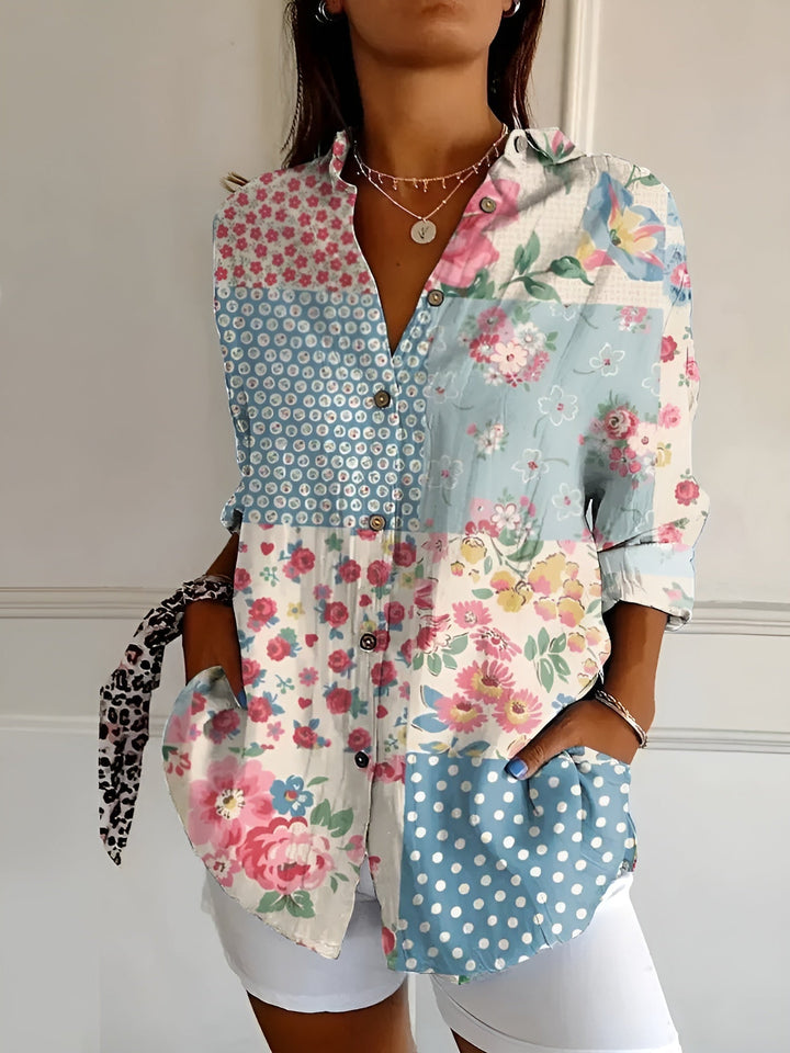 Amara™ | Floral Breeze Button-Up Shirt - Elle Melbourne