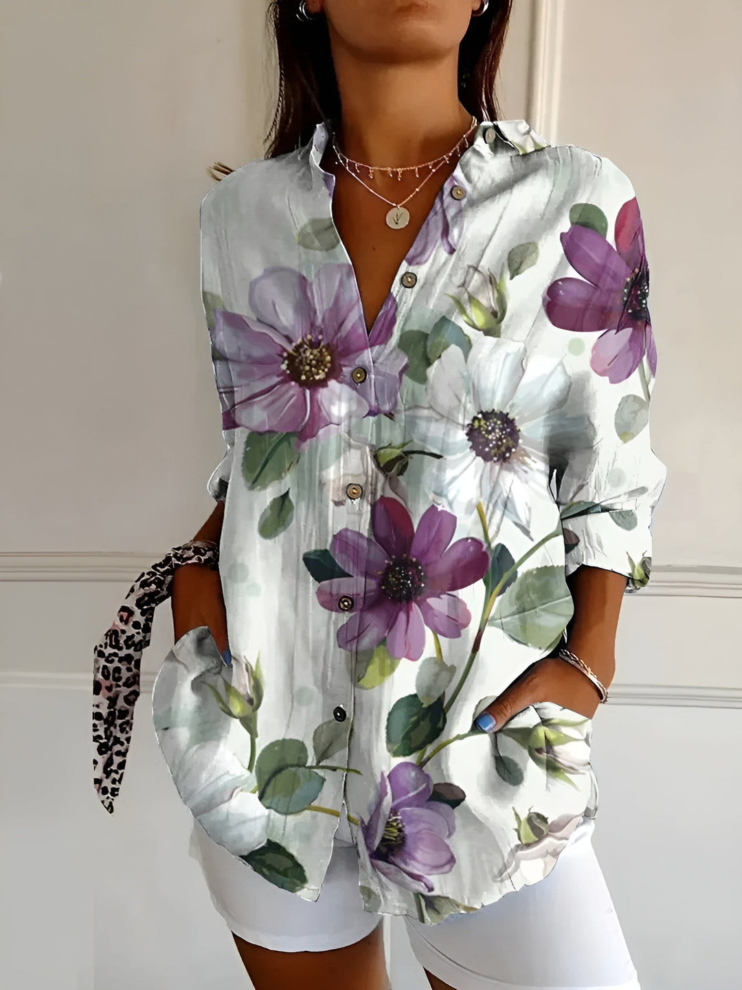 Amara™ | Floral Breeze Button-Up Shirt - Elle Melbourne