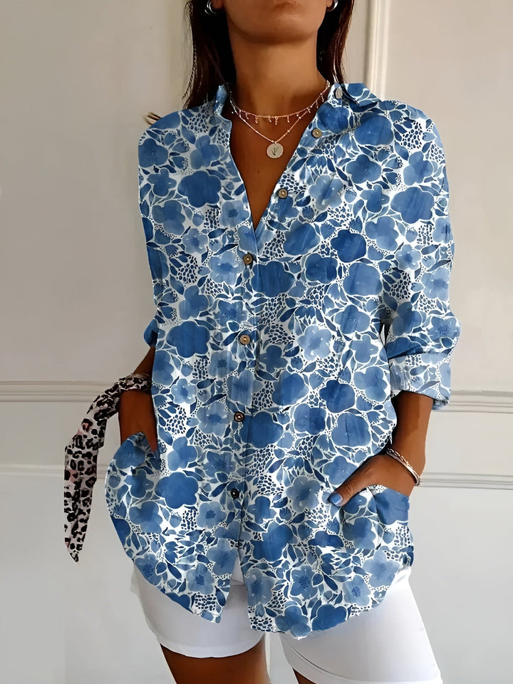 Amara™ | Floral Breeze Button-Up Shirt - Elle Melbourne