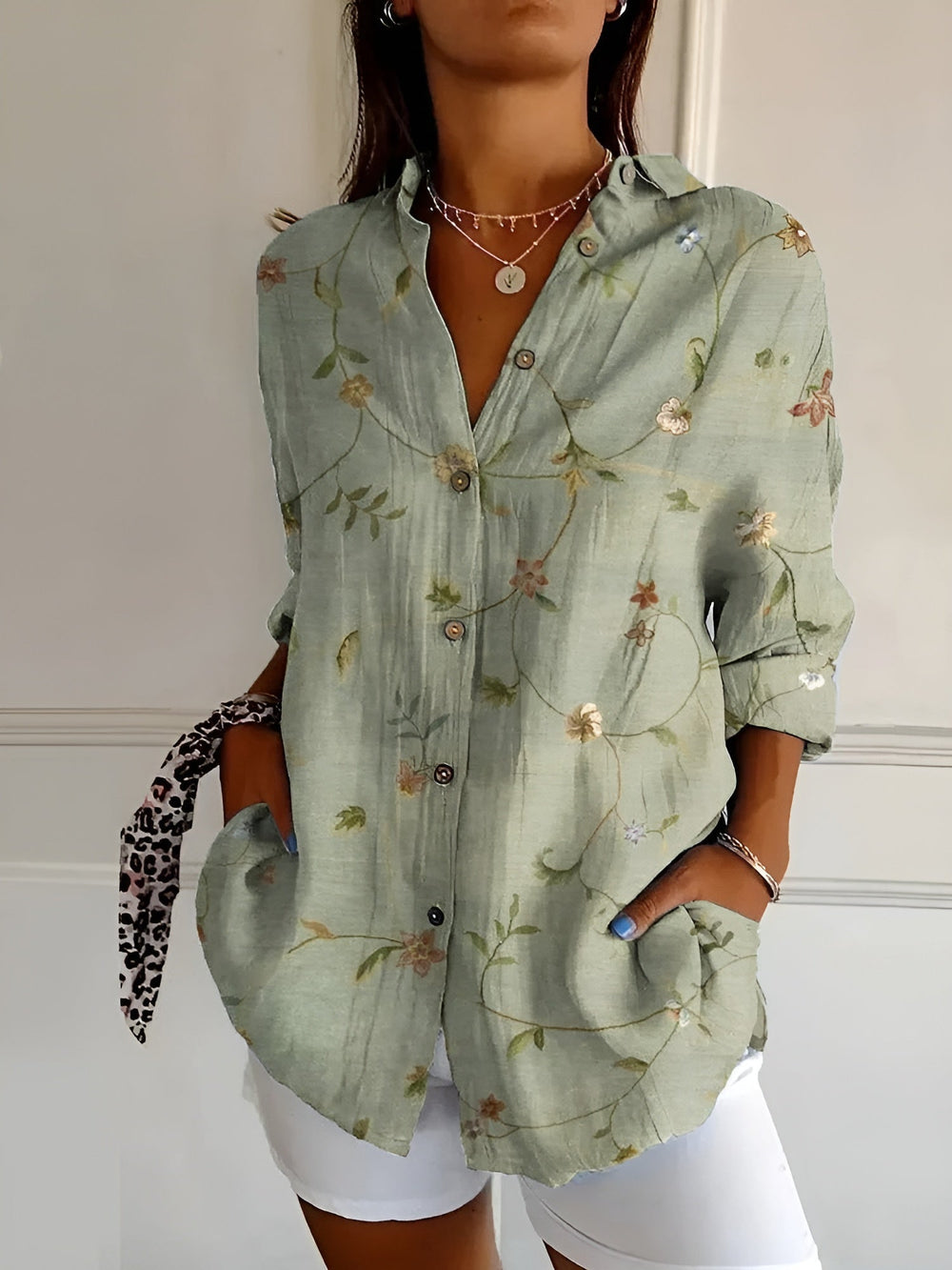 Amara™ | Floral Breeze Button-Up Shirt - Elle Melbourne