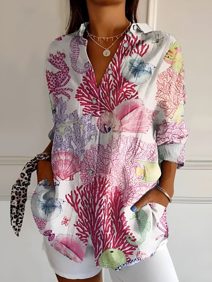 Amara™ | Floral Breeze Button-Up Shirt - Elle Melbourne