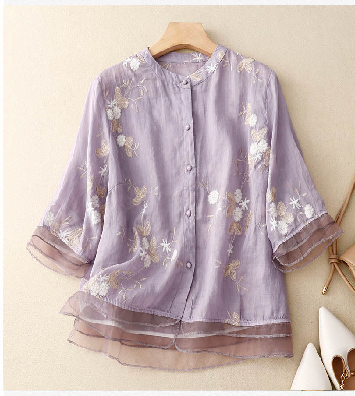 Eloise™ | Elegant Embroidered Blouse - Elle Melbourne